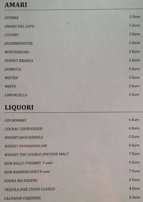 Menu di La Fata Ignorante 