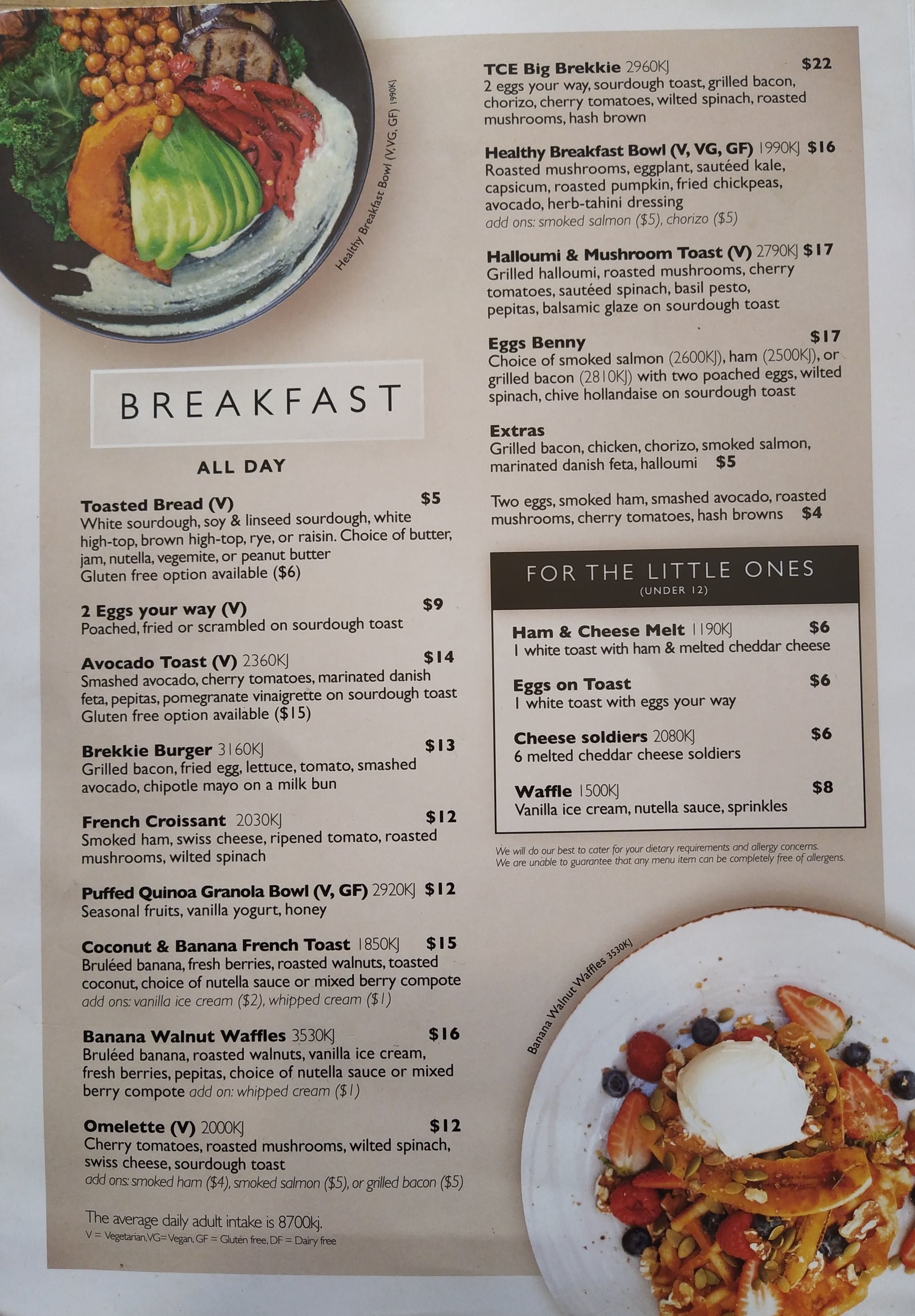 Menu at The Coffee Emporium restaurant, Parramatta, Westfield Paramatta