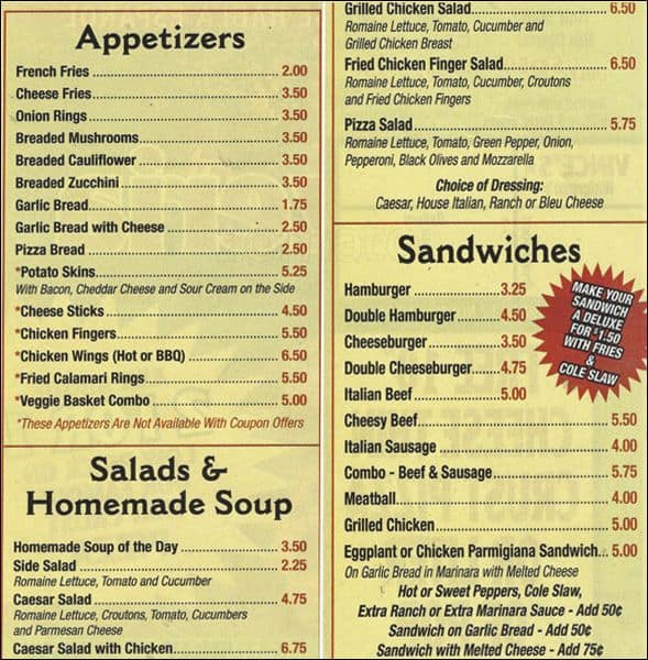 Vince's Pizza Menu, Menu for Vince's Pizza, Niles, Chicago - Urbanspoon ...