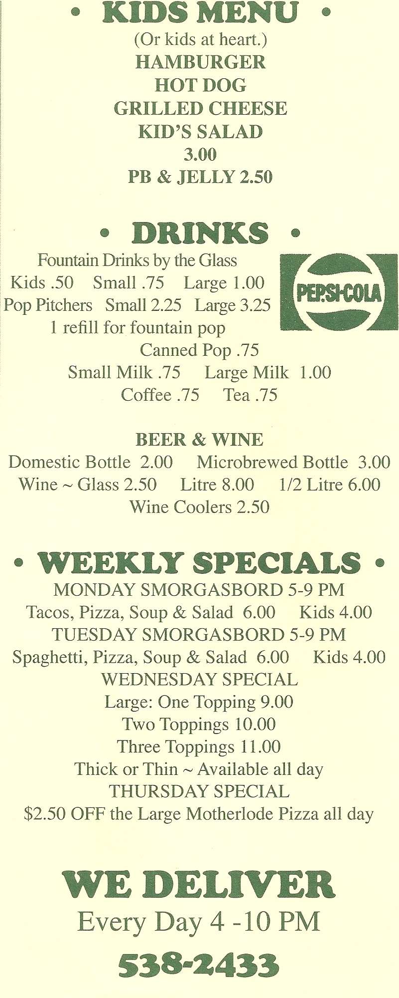 Little Big Men Pizza Menu Menu For Little Big Men Pizza Lewistown Lewistown