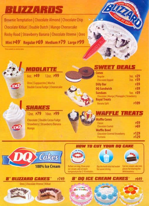 Dairy Queen Menu, Menu for Dairy Queen, Tagapo, Santa Rosa Zomato