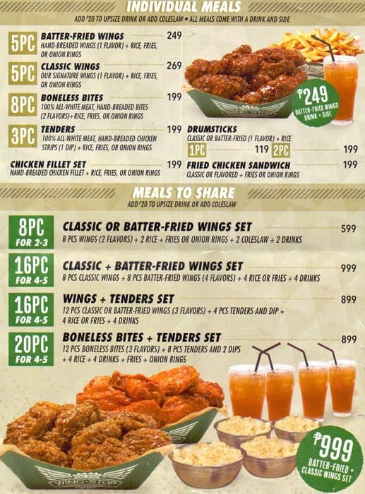 Wingstop Menu,Menú para Wingstop, Alabang, Muntinlupa City Zomato