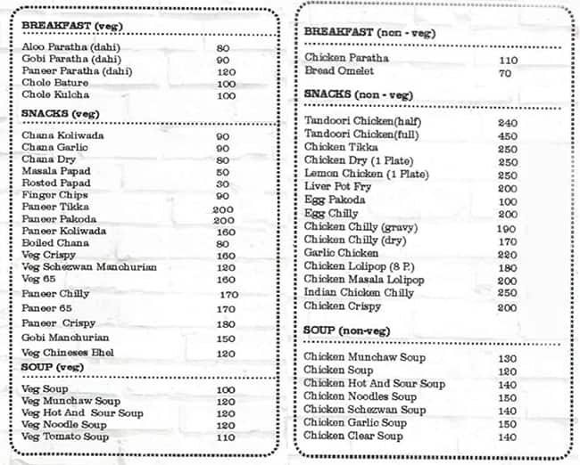 Menu of Happy Da Punjab, Pashan, Pune