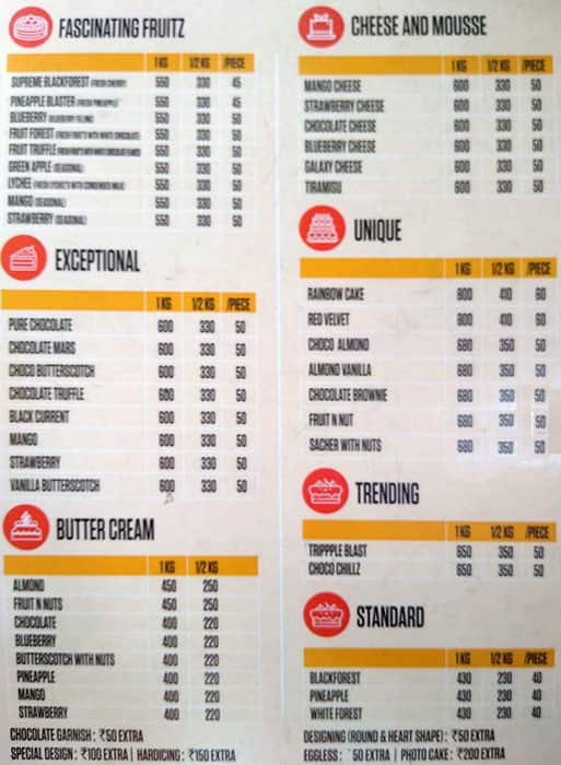 Menu at Ganga Bakery & Sweets, Bengaluru, 1