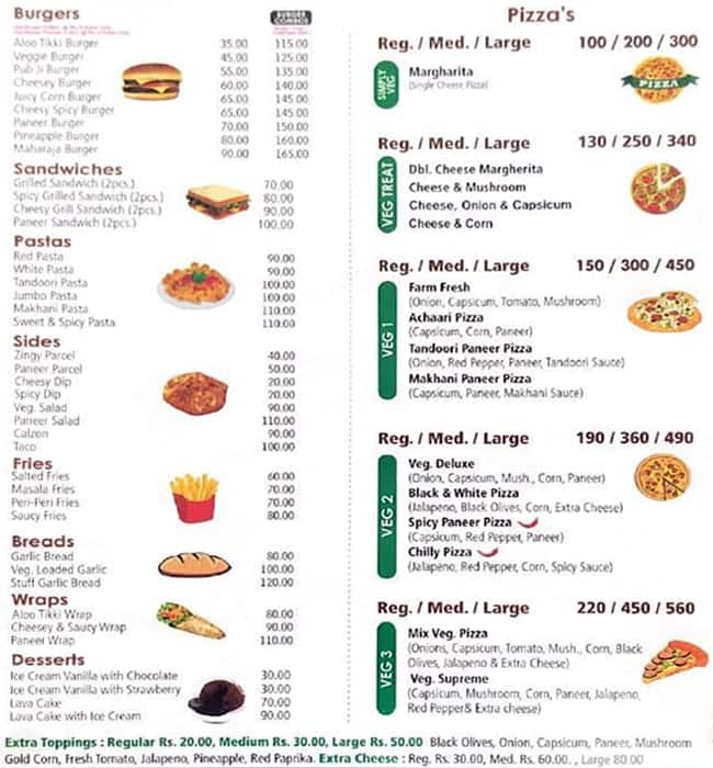 Menu Of Hungry Point, Phagwara Locality, Phagwara