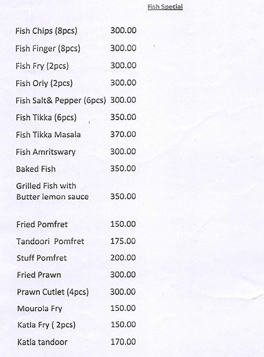 THE EYE WITHIN CLUB menu