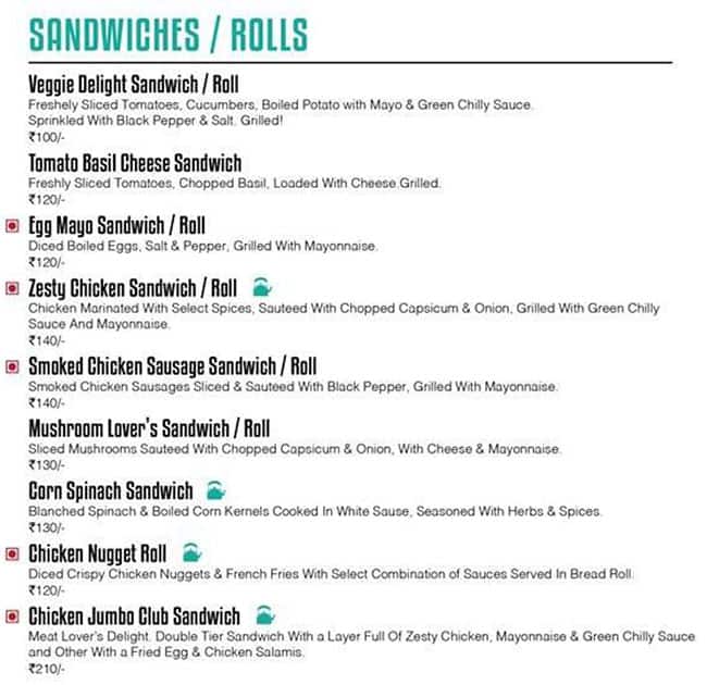 The Chai Cafè - Pune menu