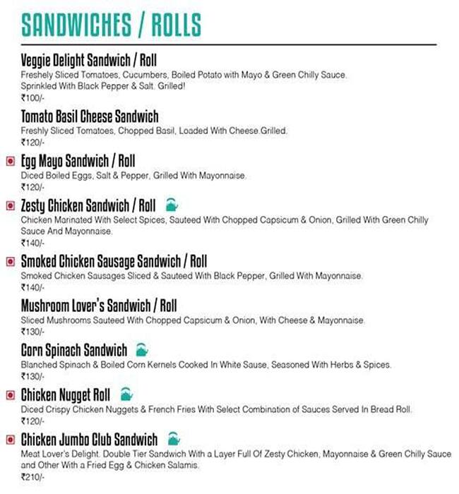 Chai menu