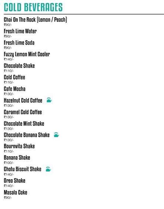 Chai menu