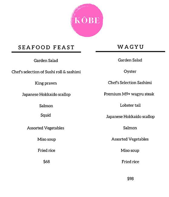 menu-at-kobe-teppanyaki-japanese-restaurant-doncaster-east