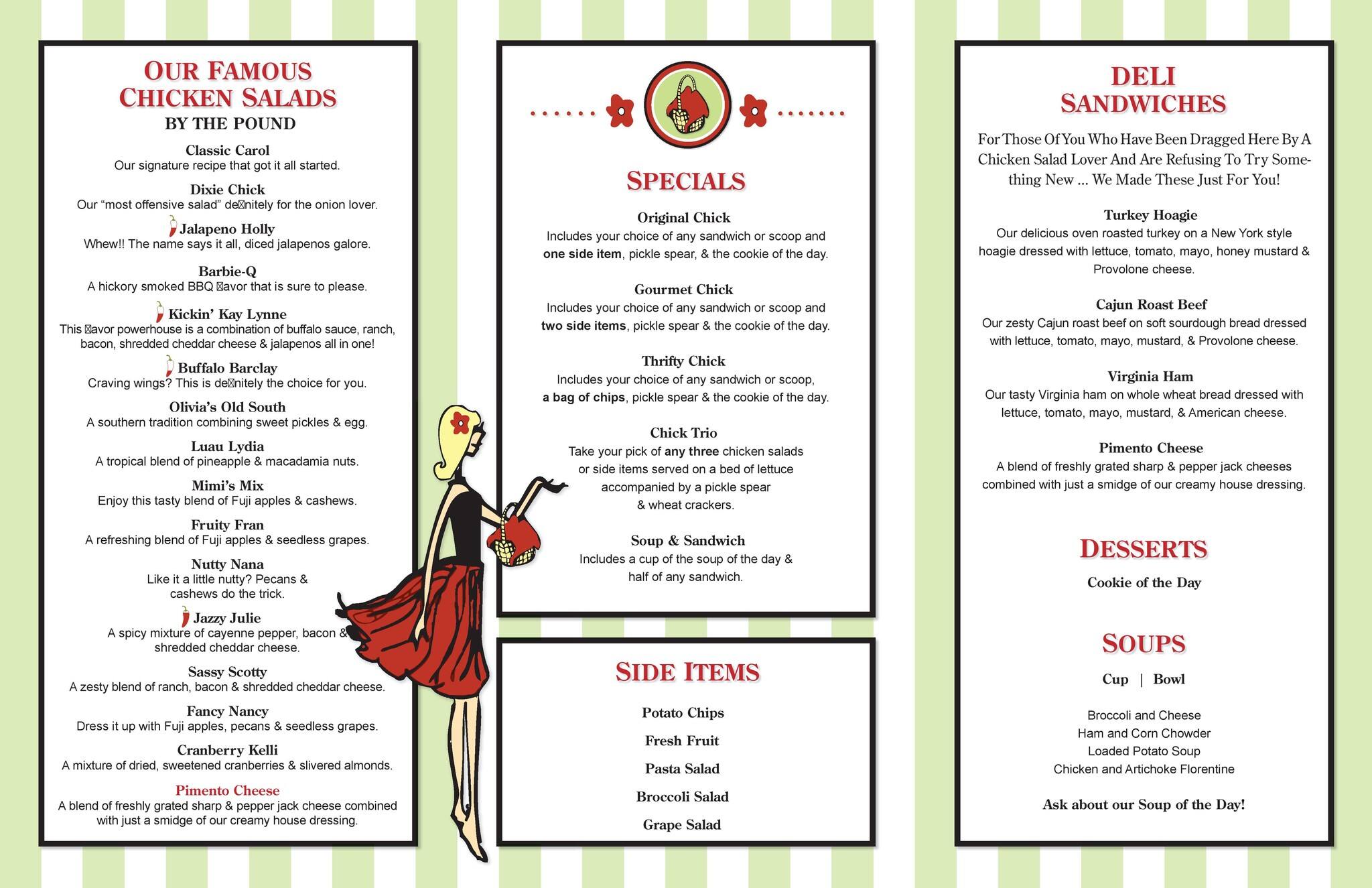 The Most Elegant And Lovely Chicken Salad Chick Menu With Regard To