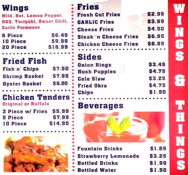 Menu at Go Philly Cheesesteaks & Wings restaurant,