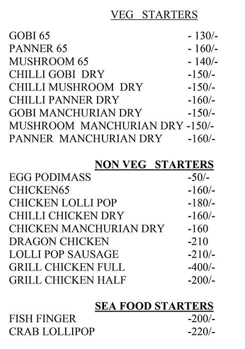 CHOPPERS KITCHEN menu