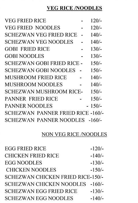 CHOPPERS KITCHEN menu