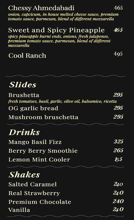 Tiato (Formerly Olio Pizzeria) menu