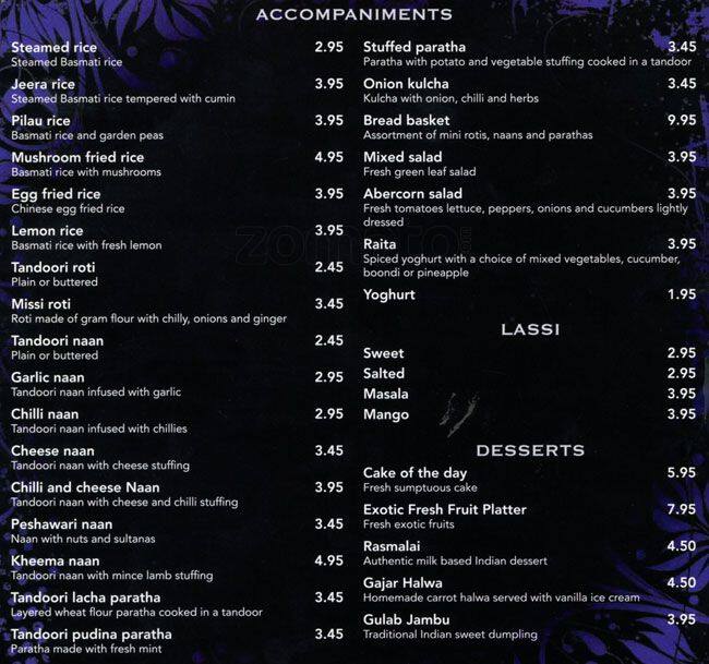 Abercorn menu