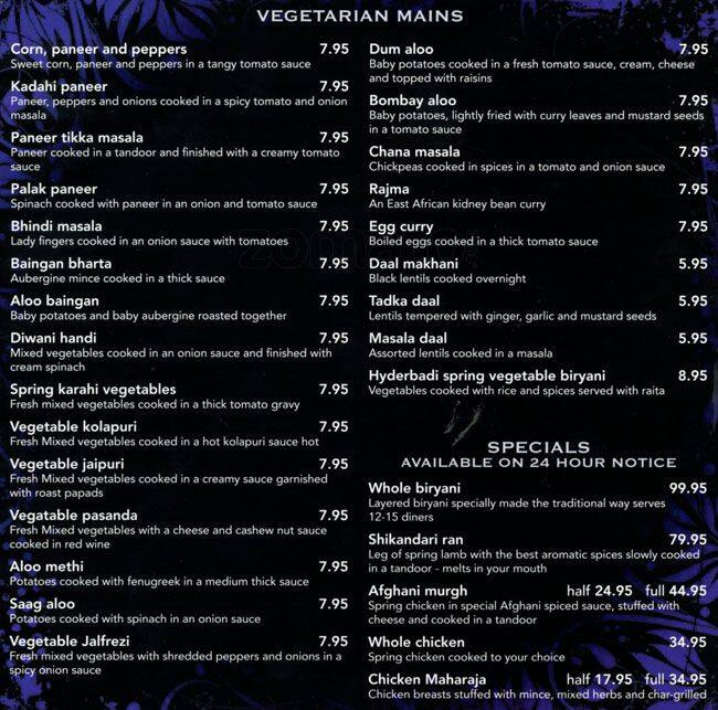 Abercorn menu
