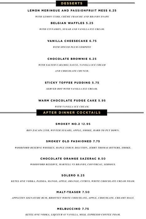 Menu at The Alchemist pub & bar, London, 6 Bevis Marks