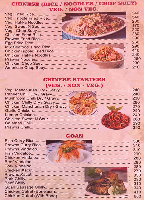 Tropicana Beach Shack. menu