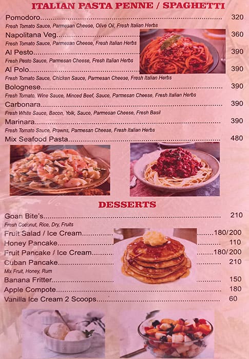 Tropicana Beach Shack. menu