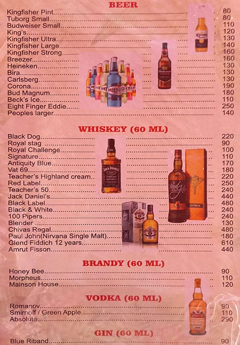 Tropicana Beach Shack. menu