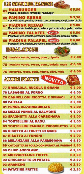 Menu di La Maria 