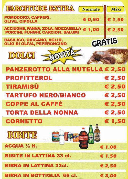 Menu di La Maria 