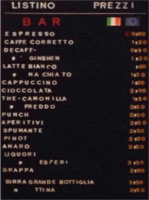 Menu di Bar Bijoux 