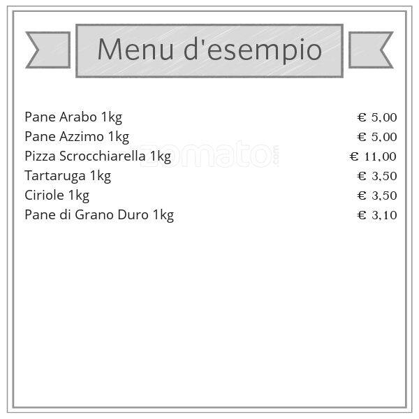 Menu di Panificio Antico Forno 