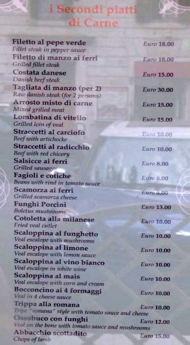 Menu di Al Cavallino Bianco 