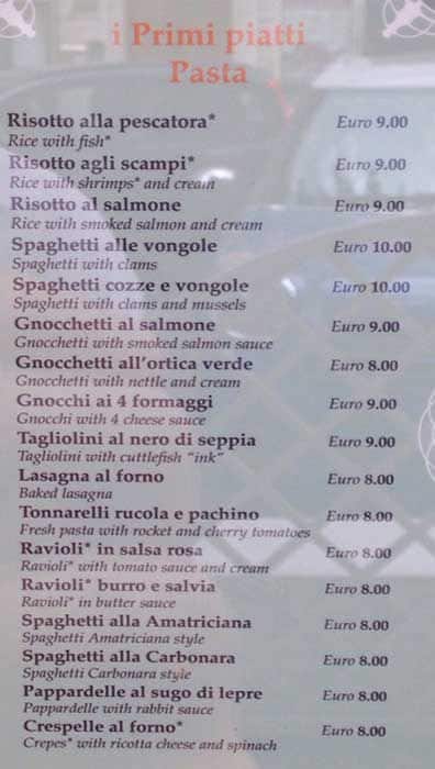 Menu di Al Cavallino Bianco 