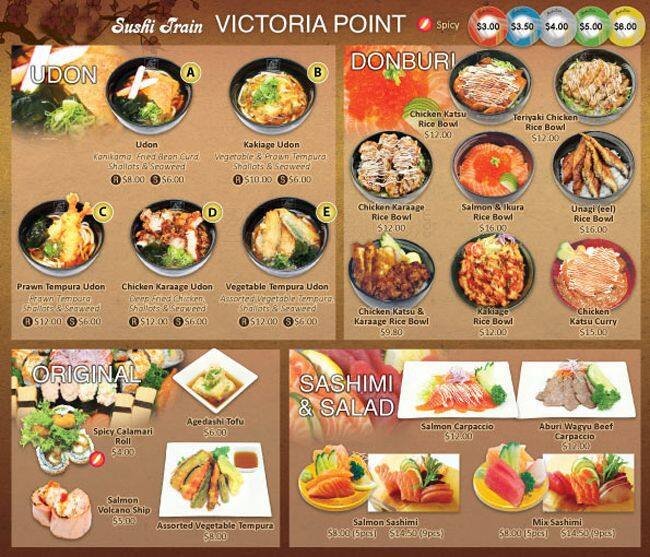 Sushi Train menu