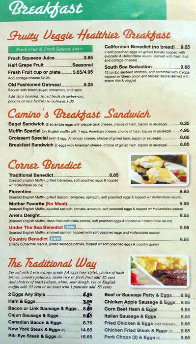 Camino Corner Menu Menu For Camino Corner San Bruno San Bruno