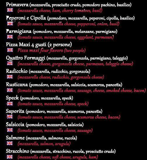 Menu di Uva di Roma 