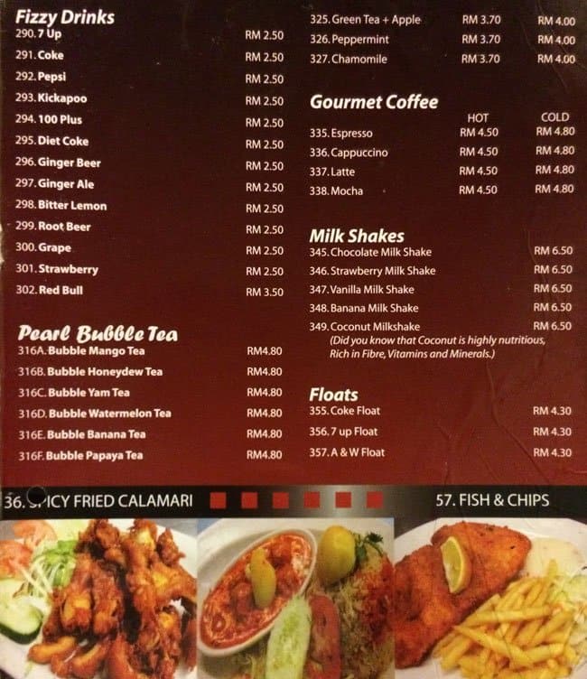 Piccadilly pj menu