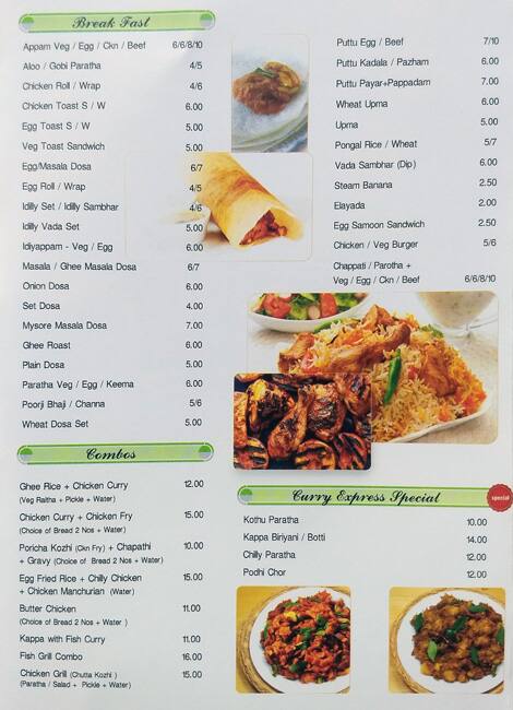 Curry Express Menu Menu For Curry Express Dubai Investment Park