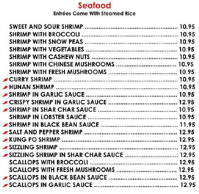 Bei Jing Chinese menu