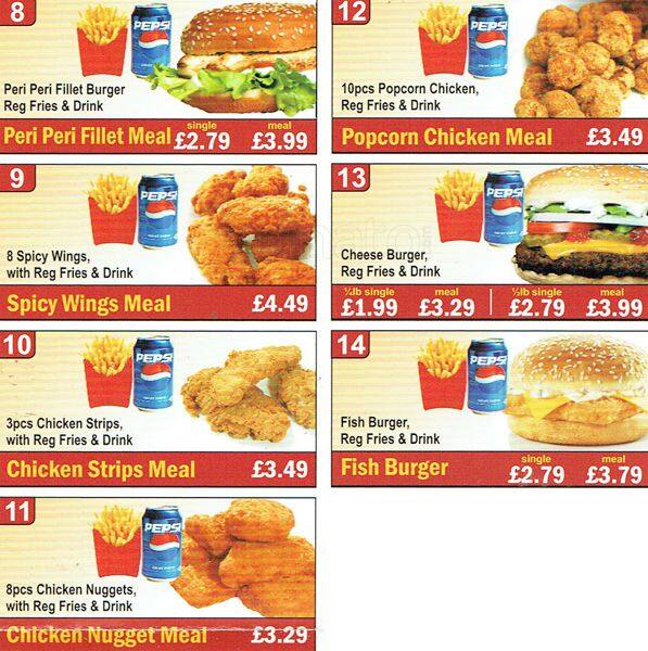 Carta de Delicious Amazing Chicken