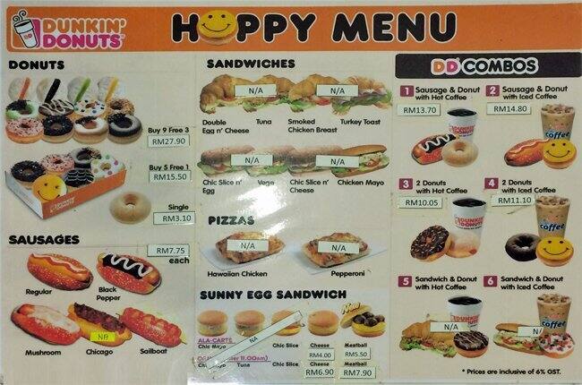 Dunkin Donuts Menu Menu For Dunkin Donuts Mutiara Damansara Selangor Zomato Malaysia