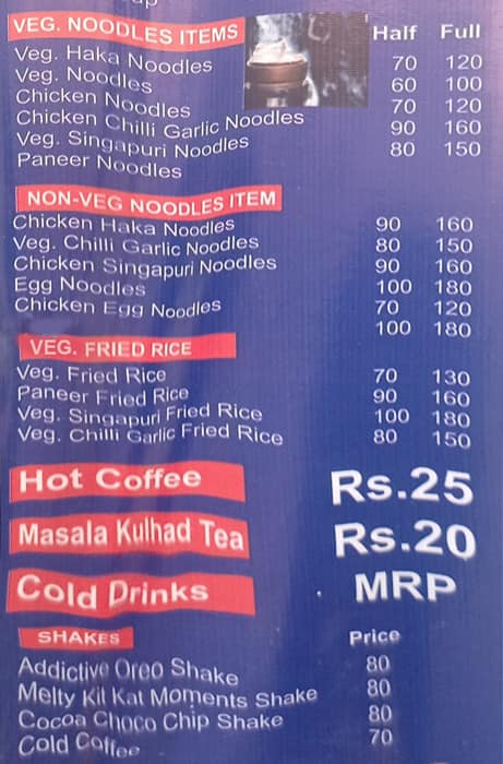 Menu of Stop and Eat Chinese Corner, Sainik Farms, New Delhi