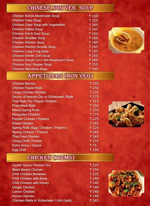 Hotel Canton Bar & Kitchen menu