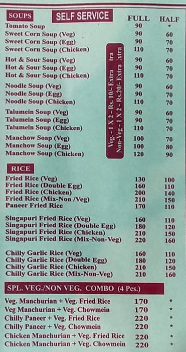 Unique Tasty Bites menu