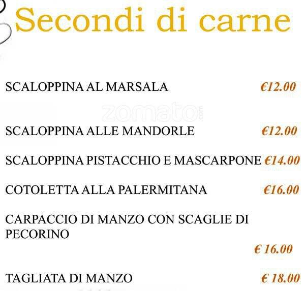 Menu di Gattopardo 