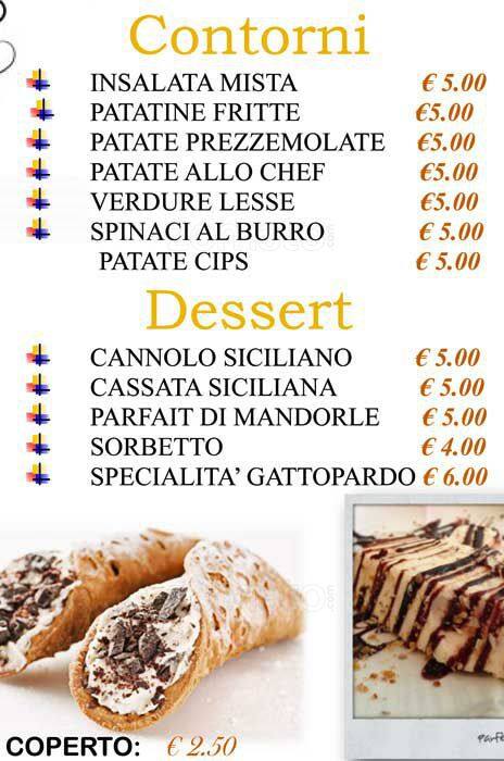 Menu di Gattopardo 