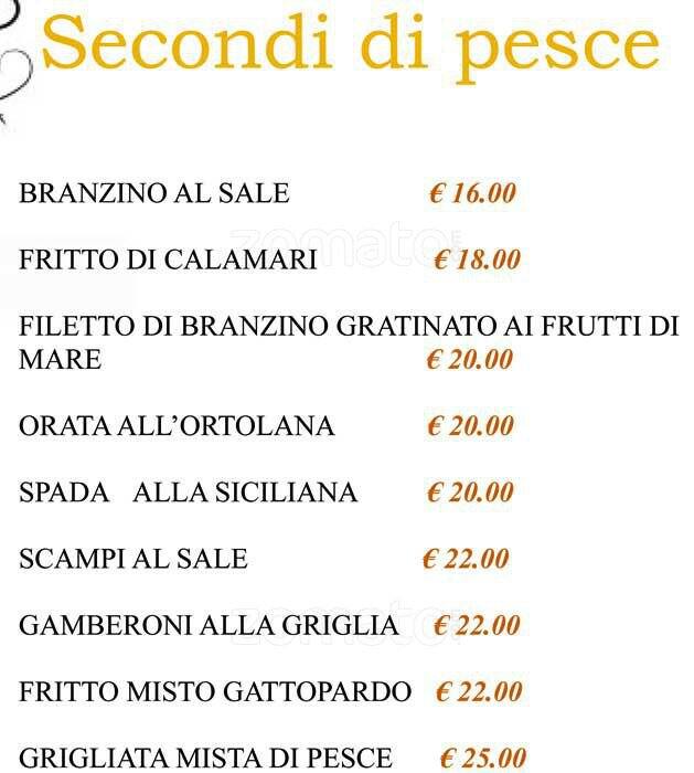 Menu di Gattopardo 