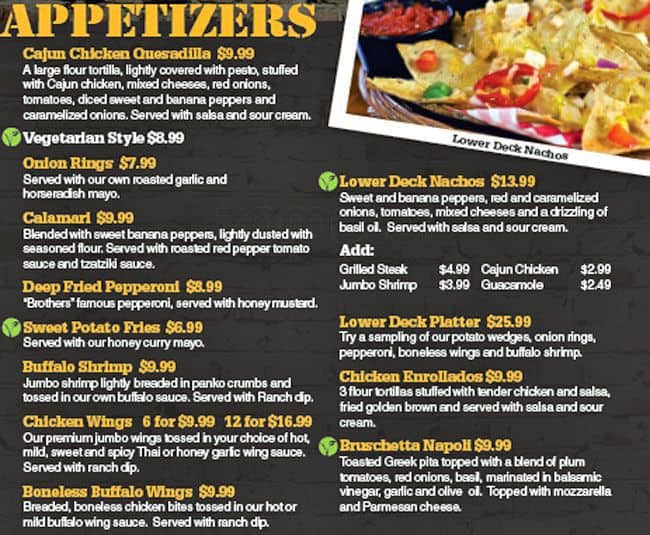 The Lower Deck Bar & Grill Menu Urbanspoon/Zomato