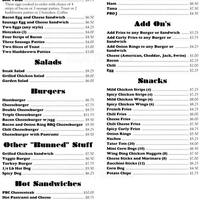 Deli Grill At Presidio Bowling Center Menu