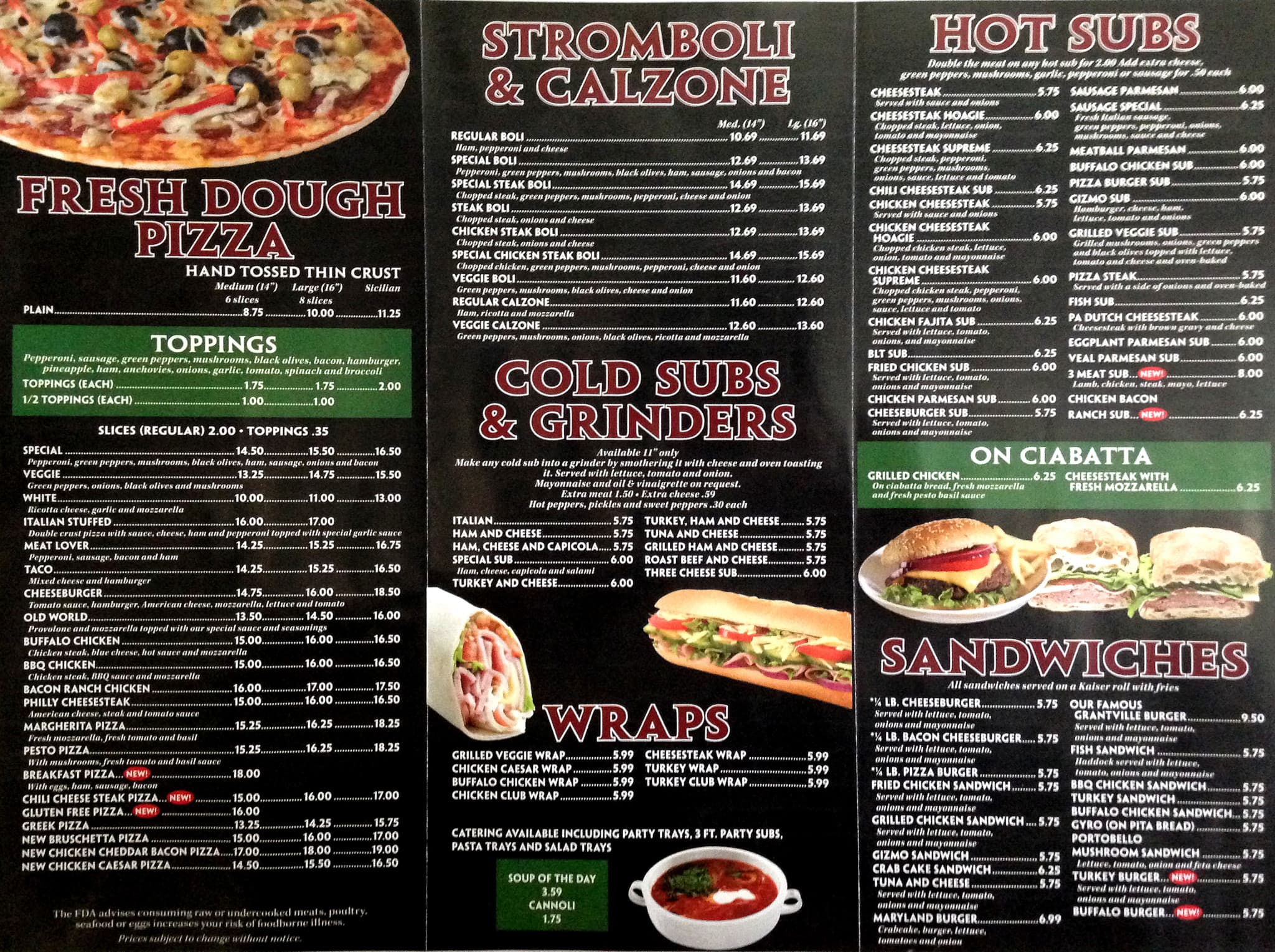 Fabio & Joe's Menu, Menu for Fabio & Joe's, Palmyra, Harrisburg