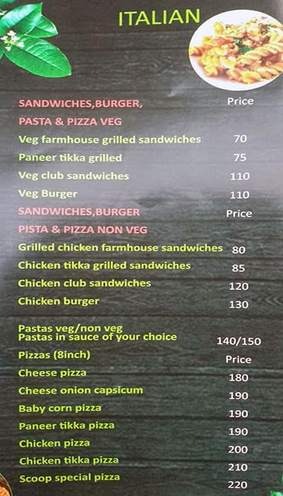 The Scoop menu