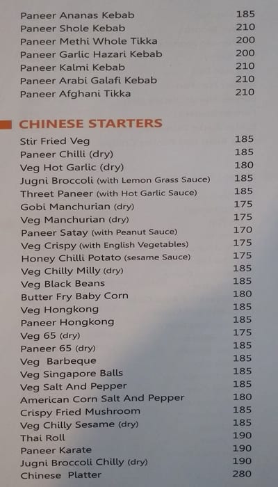 Swarnaa Vegetarian - Warje menu